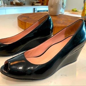 Black patten leather Taryn Rose shoes